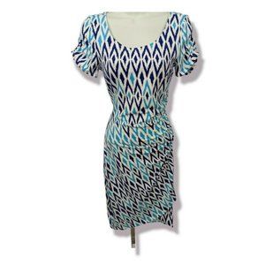 Hatley Blue and White Cotton Blend Stretch Dress Size XS